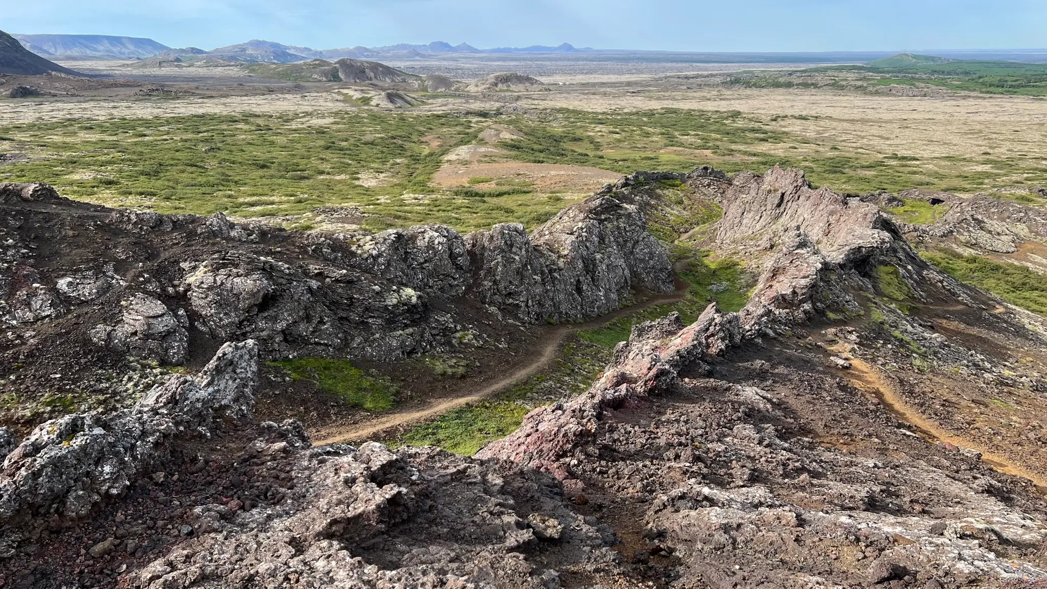 Looking back at the lava tunnel