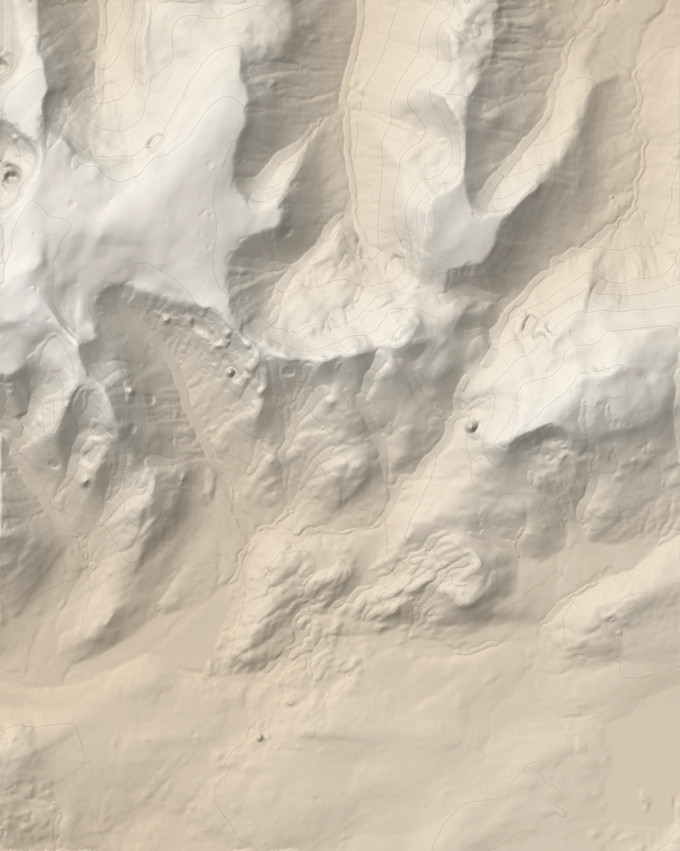 Shaded-relief map of the Móskarðshnjúkar circular hike with the GPS track